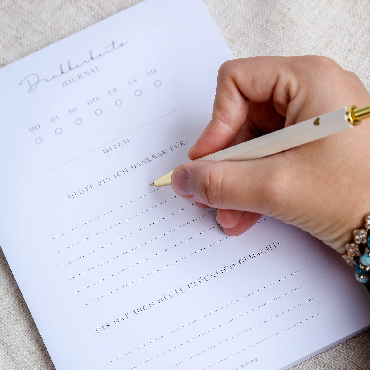 Dankbarkeitsjournal – Dein 5-Minuten-Block für Dankbarkeit & Selbstliebe